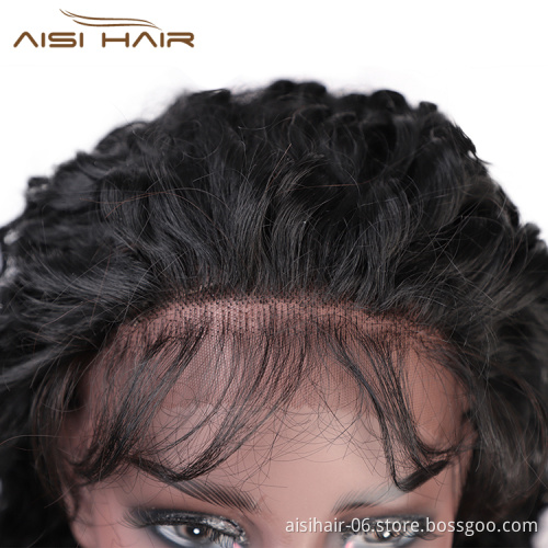 Aisi Hair 13x6 Long Wavy Natural Black Wig Afro Kinky Curly Wave Lace Front Wig Deep Wave Front Lace Hair Wigs For Black Women